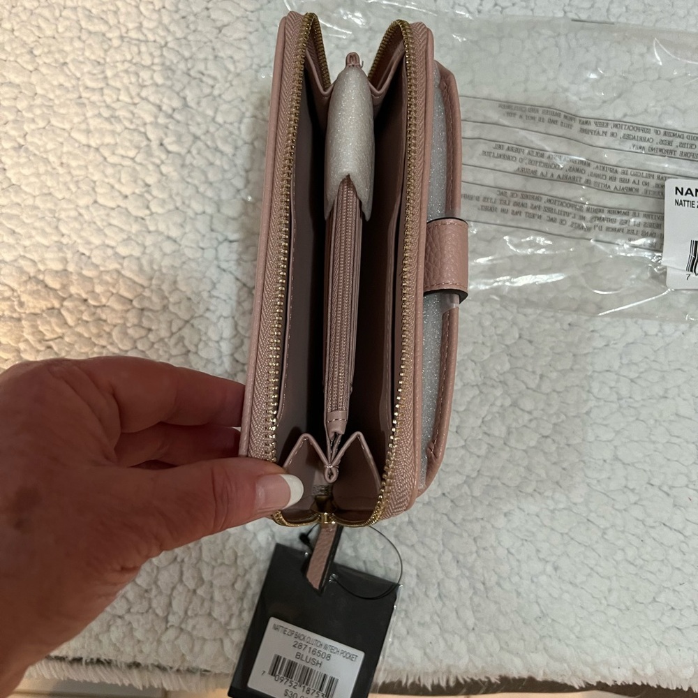 💞💞NANETTE LEPORE Nattie Zip Back Clutch w/Tech Pocket-Blush NWT/packaging - Picture 10 of 11